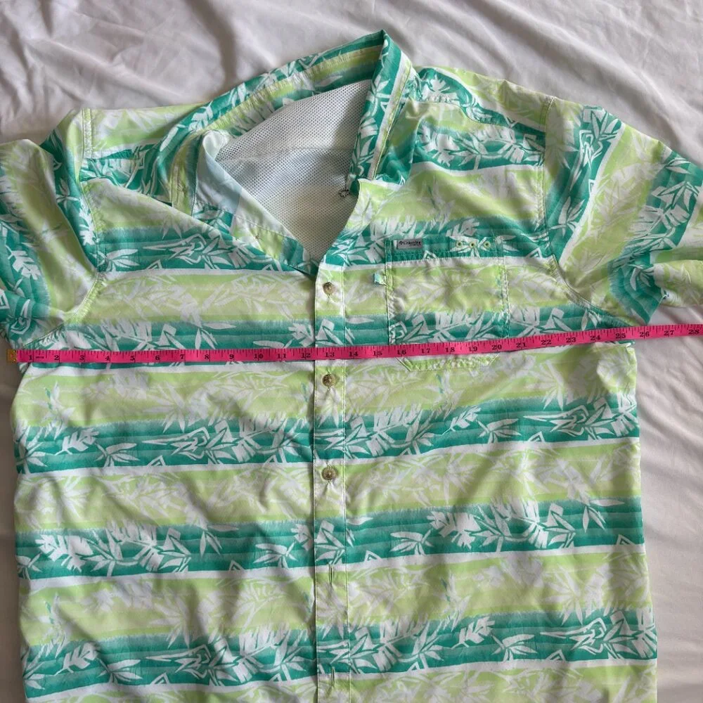 Columbia Men’s Super Slack Tide Camp Shirt Moisture Wicking, Lime Glow Ombre XL - Picture 6 of 9